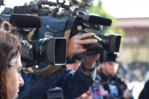 Cameras at press conference